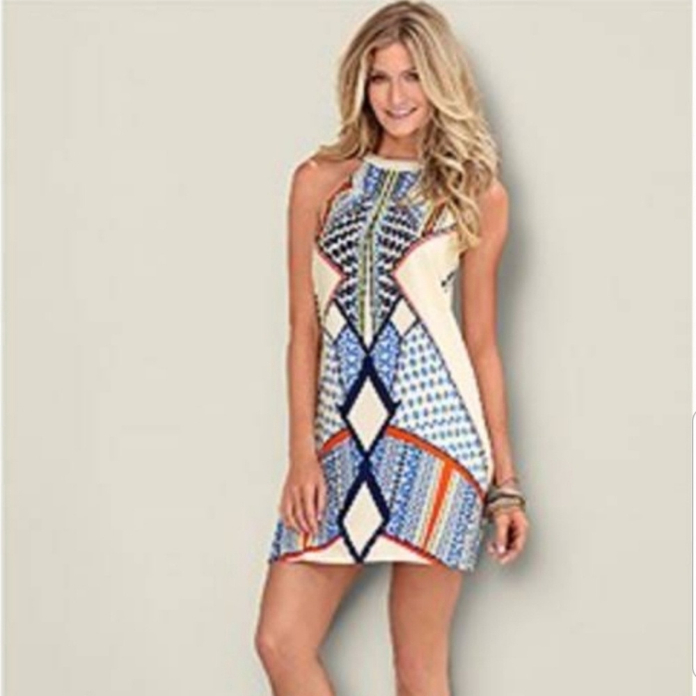 NWOT Venus Beige with Multicoloured Dress